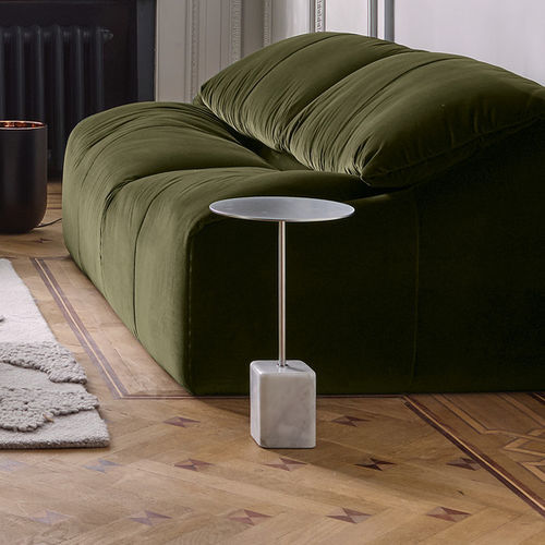 Table d'appoint contemporaine - CUPIDON - Ligne Roset - en acier laqué / en marbre / avec piètement en marbre