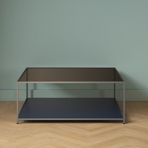Table basse contemporaine - DITA - Ligne Roset - en verre trempé / avec piètement en acier laqué / rectangulaire
