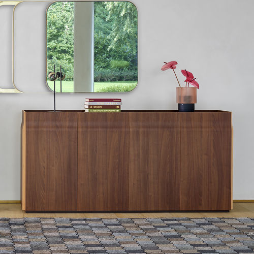 Buffet contemporain - UTOPIA - Ligne Roset - en grès cérame / en noyer / en marbre
