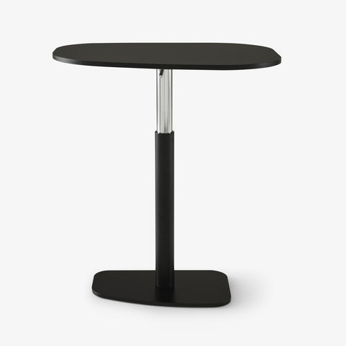 Table à manger design original - PIAZZA - Ligne Roset - en acier laqué / en verre / avec piètement en acier laqué