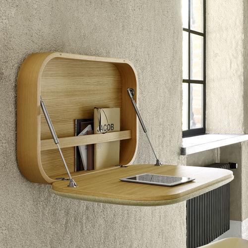 Meuble secrétaire contemporain - NUBO - Ligne Roset - en chêne / en tissu / avec rangement intégré