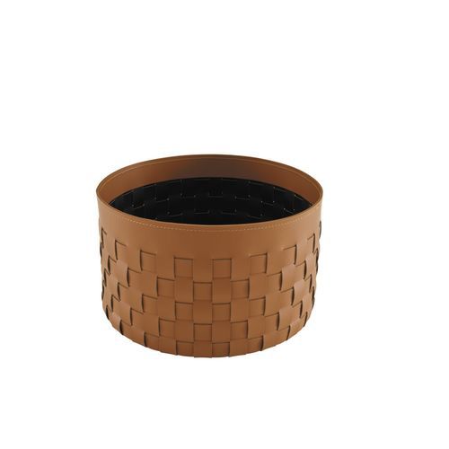 Table de chevet contemporaine - CESTINO - Ligne Roset - en MDF / avec piètement en rotin / ronde