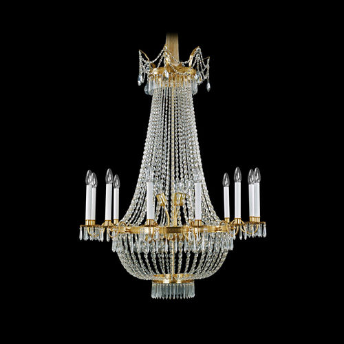 Lustre classique - JOSEPHINE 5085-12 - J. & L. LOBMEYR - en cristal / en laiton / à incandescence