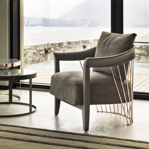 Fauteuil contemporain - DOROTHY  - LONGHI S.p.a. - en tissu / en cuir / en métal