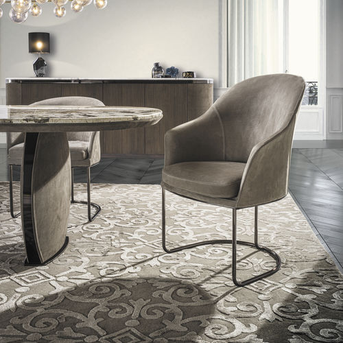 Chaise contemporaine - LILY  - LONGHI S.p.a. - d'intérieur / en tissu / avec piètement en métal