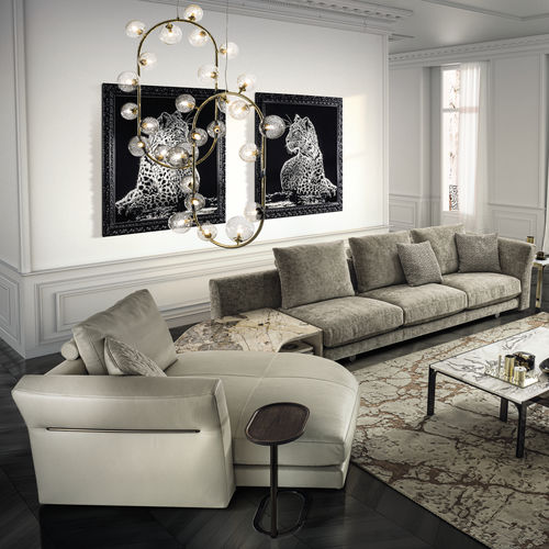 Canapé modulable - RIVERSIDE  - LONGHI S.p.a. - d'angle / contemporain / en tissu