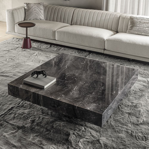 Table basse contemporaine - LIGHT - LONGHI S.p.a. - en marbre / avec piètement en marbre / carrée