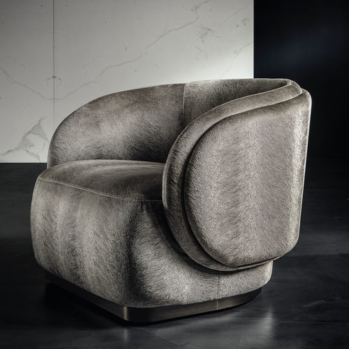 Fauteuil contemporain - COCOON - LONGHI S.p.a. - en tissu / en bois / marron