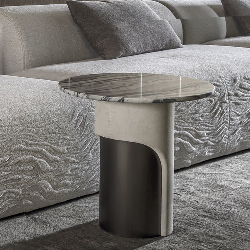 Table d'appoint contemporaine - HARPER - LONGHI S.p.a. - en bois / en marbre / avec piètement en bois
