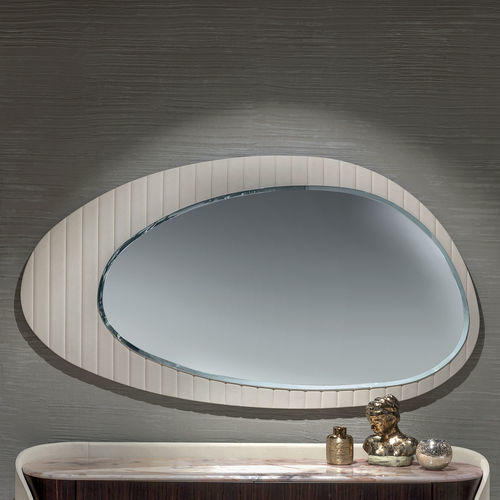 Miroir mural - AURORA - LONGHI S.p.a. - contemporain / en cuir / beige