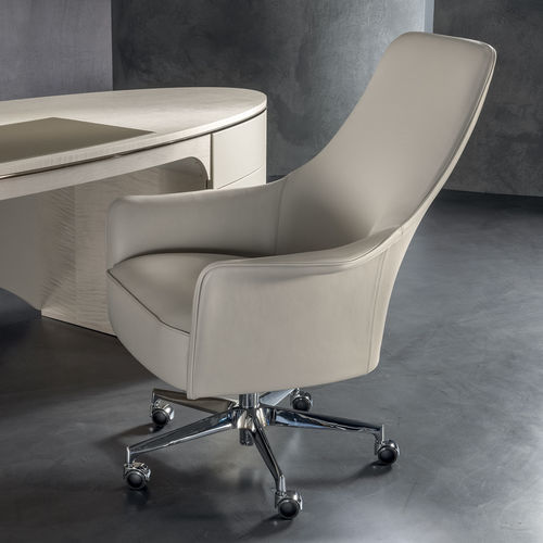 Fauteuil de bureau contemporain - SUZANNE - LONGHI S.p.a. - en cuir / avec dossier haut / à hauteur réglable