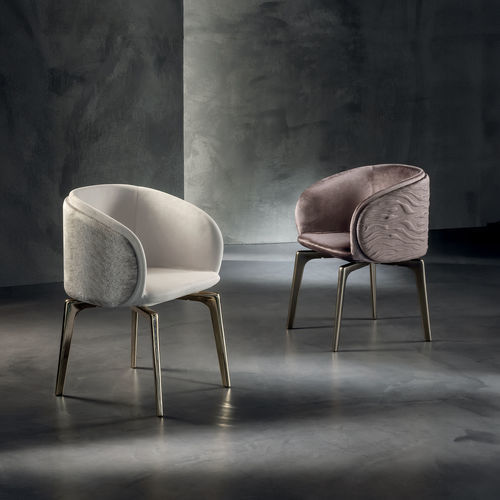 Chaise contemporaine - BLOSSOM - LONGHI S.p.a. - d'intérieur / en tissu / en cuir