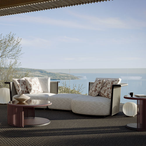 Canapé modulable - ATLANTIS - LONGHI S.p.a. - contemporain / d'extérieur / en tissu