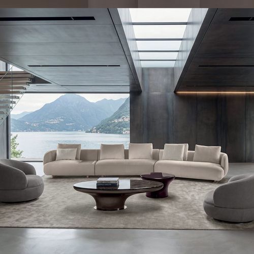 Canapé contemporain - ASTON - LONGHI S.p.a. - en tissu / en frêne / en palissandre