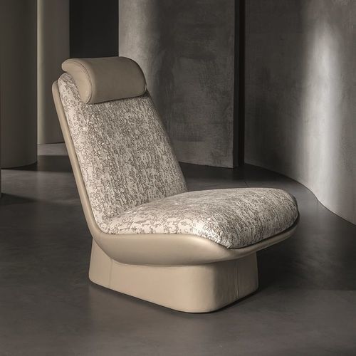 Fauteuil contemporain - SIRI - LONGHI S.p.a. - en textile / en cuir / en mousse de polyuréthane