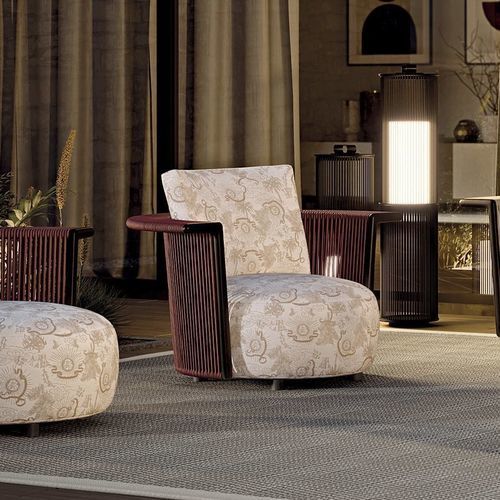 Fauteuil contemporain - ZEPHYR - LONGHI S.p.a. - en mousse de polyuréthane / en textile / en acier à revêtement par poudre
