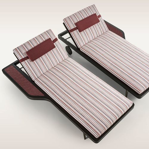 Bain de soleil contemporain - CALYPSOS - LONGHI S.p.a. - en acier à revêtement par poudre / en tissu / en mousse de polyuréthane