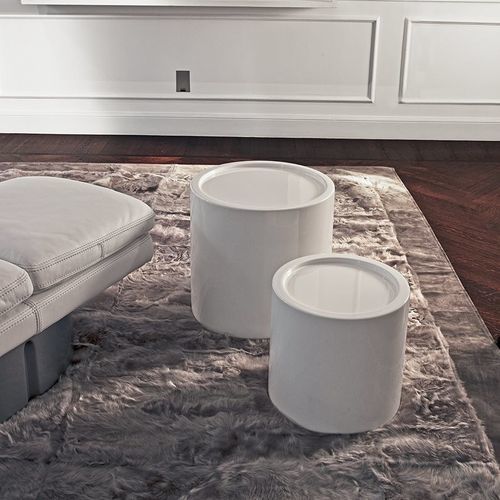 Table bistrot moderne - ROADSTER - LONGHI S.p.a. - en fibre de verre / ronde / avec rangement