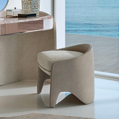 Fauteuil de maquillage bois - NORA LOW - LONGHI S.p.a. - en polyuréthane / en mousse de polyuréthane / en cuir