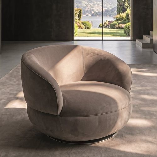 Fauteuil contemporain - SOLITAIRE - LONGHI S.p.a. - en tissu / en polyuréthane / en bois