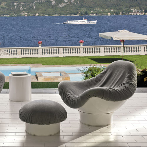 Fauteuil design original - RODICA  - LONGHI S.p.a. - en tissu / en cuir / en métal