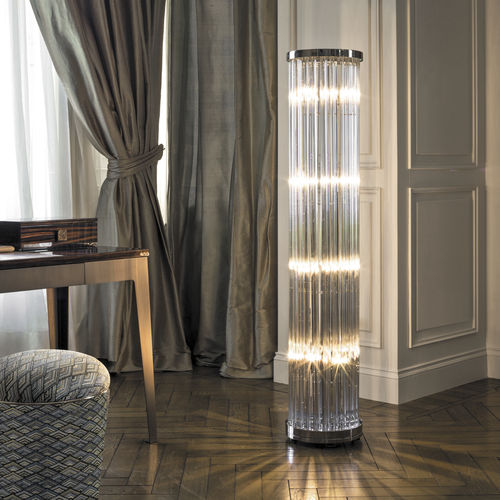 Lampe sur pied - ELISABETH - LONGHI S.p.a. - en chrome / en cristal / en or