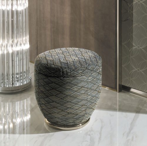 Pouf contemporain - GODWIN  - LONGHI S.p.a. - en tissu / en cuir / rond