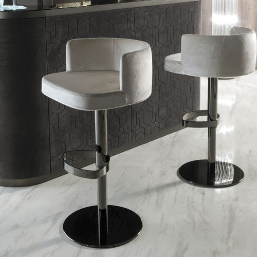 Chaise de bar contemporaine - KELLY  - LONGHI S.p.a. - d'intérieur / en tissu / en cuir