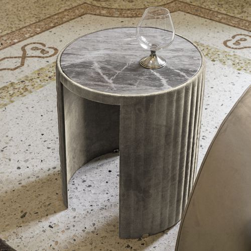 Table d'appoint contemporaine - SUN  - LONGHI S.p.a. - en noyer / en ébène / en verre