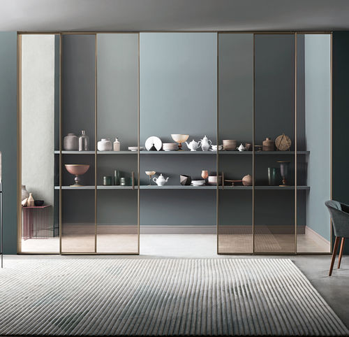 Porte d'intérieur - L7 Scorrevole - Lualdi - en verre / en aluminium / coulissante