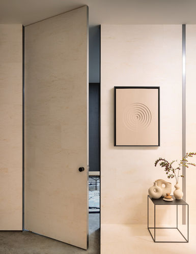 Porte d'intérieur - Compassline 55 - Lualdi - en bois / en aluminium / battante