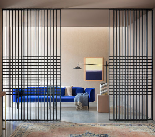 Porte d'intérieur - Koan Plus - Lualdi - en bois / en verre / en aluminium