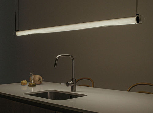 Suspension - ESTELA - Lzf-Lamps - en verre borosilicaté / en placage de bois / contemporaine