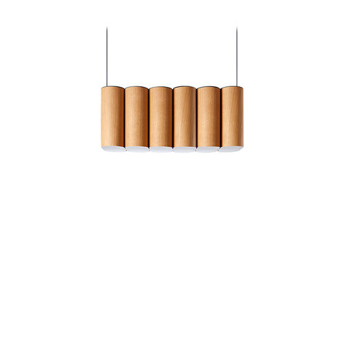 Suspension - TOMO LONG - Lzf-Lamps - en placage de bois / contemporaine / d'intérieur