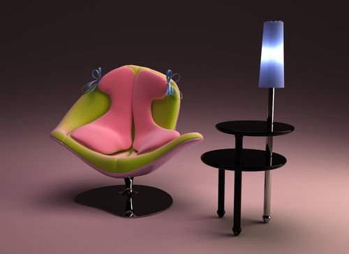Fauteuil design original - ORIGINE DU MONDE - Meritalia - en polyuréthane