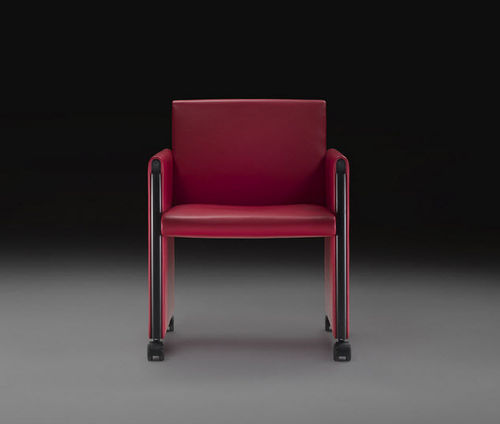 Fauteuil contemporain - GIULIETTA - Meritalia - en cuir / bridge / à roulettes
