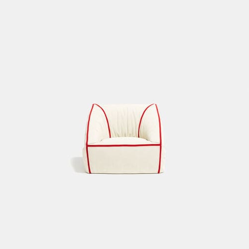 Fauteuil design original - CREASE - Meritalia - en laine / tapissé / rouge
