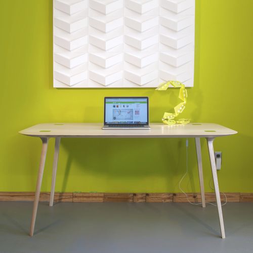 Bureau sur pied - Two Tone - MIO - pour 2 personnes / contemporain / en frêne
