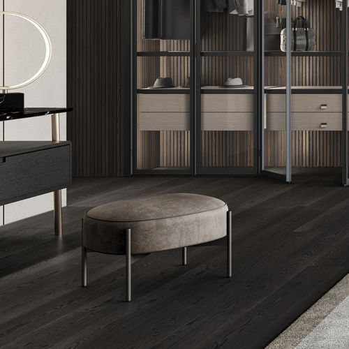 Pouf contemporain - VIRGIN - MisuraEmme SpA - en tissu / en cuir / en métal peint
