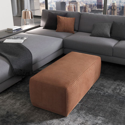 Pouf contemporain - STONE - MisuraEmme SpA - en tissu / en cuir / rond