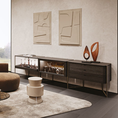 Buffet haut - SHIBUYA - MisuraEmme SpA - contemporain / en placage de bois / en verre