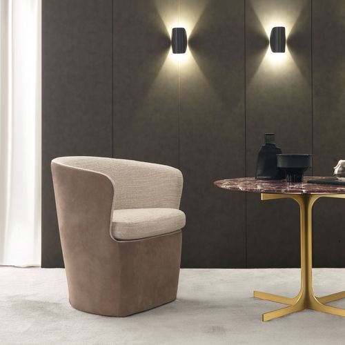 Fauteuil contemporain - SURFACE  - MisuraEmme SpA - en tissu / en cuir / gris