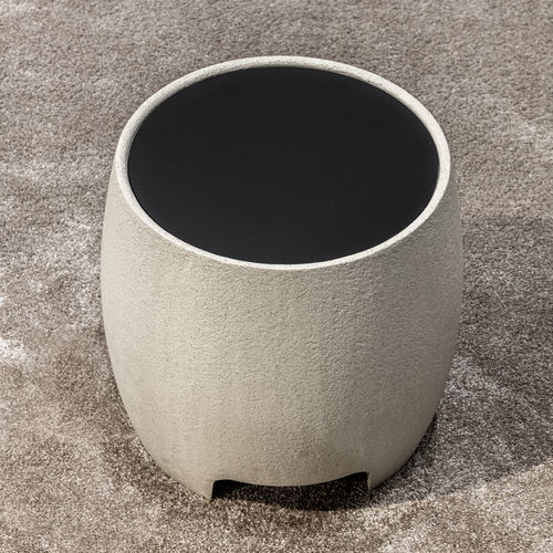Table d'appoint contemporaine - BOSTON - MisuraEmme SpA - en verre / avec piètement en béton / avec piètement en bois massif