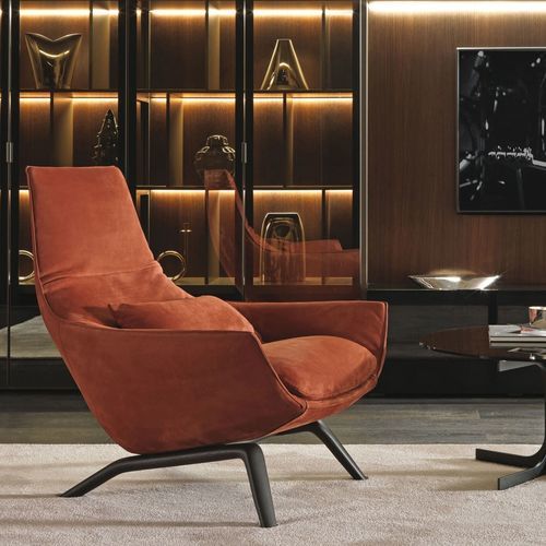 Fauteuil contemporain - ERMES - MisuraEmme SpA - en cuir / en tissu / en polyuréthane