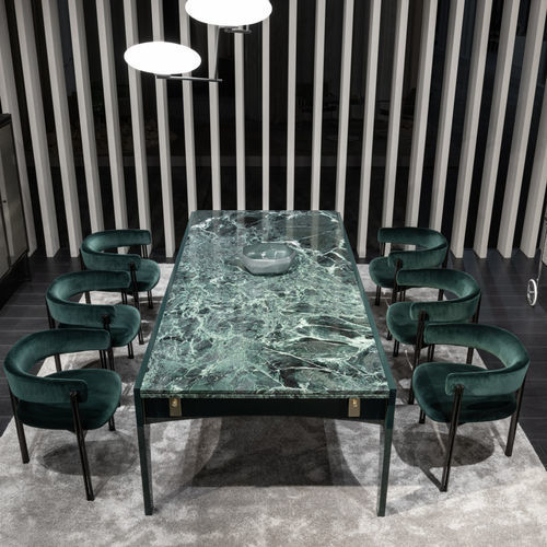 Table à manger contemporaine - PARTENIO - MisuraEmme SpA - en marbre / avec piètement en contreplaqué / rectangulaire