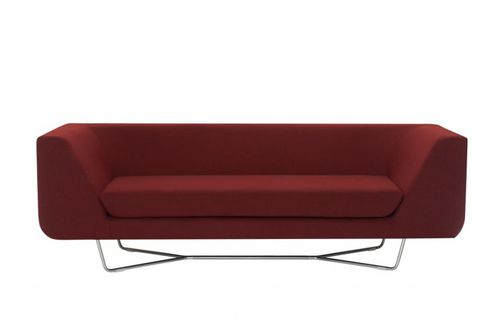 Canapé contemporain - BERNARD - Modus - en tissu / en cuir / rouge