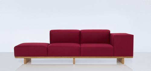 Canapé contemporain - GETA - Modus - avec rangement / rouge / en chêne