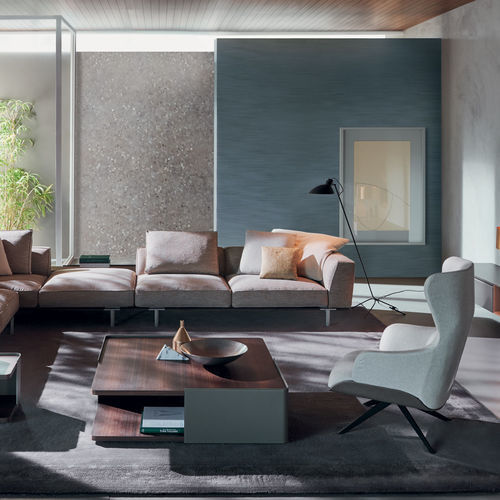 Table basse contemporaine - HUBERT - Molteni&C - en bois / avec piètement en bois / avec piètement en cuir