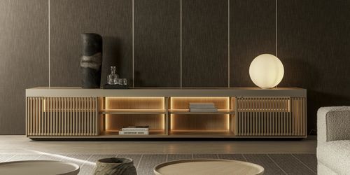 Ensemble mural de salon contemporain - LIVING BOX - Molteni&C - design / en placage de bois / en marbre