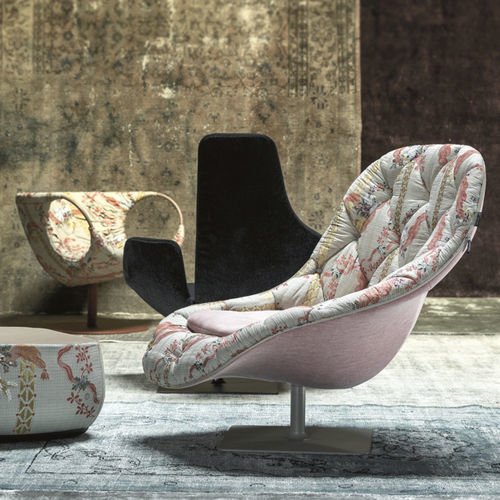 Fauteuil contemporain - BOHEMIAN - MOROSO - en cuir / en tissu / en résine
